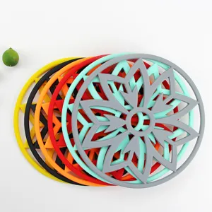 Bunte Silikon Isoliermatte, rutschfeste Hitzebeständige Topfuntersetzer für Töpfe und Schüsseln.