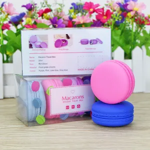 Draagbare Siliconen Macaron Reizen Dispenser Doos Kleine Ronde Opslag Container Voor Crème Ring Sieraden Organizer
