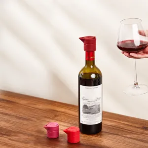 Silicone Wine Bottle Stopper 2-in-1 Leak-Proof Reusable Champagne Saver Plug for Home Kitchen Bar