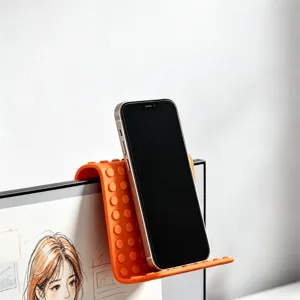 Silicone hanging phone holder flexible multi-functional bracket for desk screen edge use