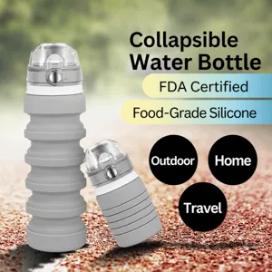 Outdoor Sports Silicone Folding Water Bottle Portable Travel Cycling Telescopic Leakproof Water Cup