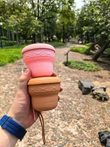Tasse à eau pliable en silicone portable, design mignon de creme glacee, ideale voyage.