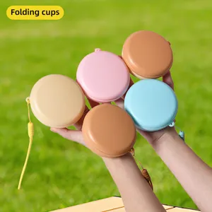 Gobelets pliables en silicone macaron voyage extérieur télescopique eau tasse pliable