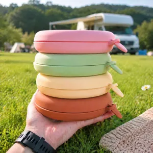 Tragbare Silikon Haustier Faltnapf für Outdoor Camping und Hundefütterung tragbar.