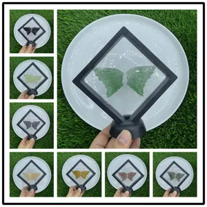 Natürlicher Edelstein Schmetterlingsflügel Kristall Display Ständer Set 10cm Dekoration
