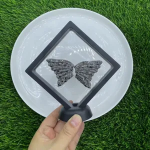 10cm Natural Gemstone Butterfly Wings Set Crystal Craft Display Stand Home Decor Gift