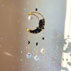 Kristall Sonnenfänger hängende Mondsichel Prisma Fenster Ornament für Haus Balkon