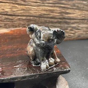 Figura de escultura de animal de cristal de koala de piedra natural hecha a mano