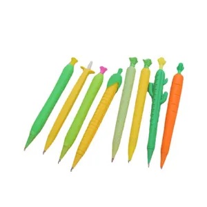 Joli ensemble de porte-mines en forme de fruits et legumes de dessin anime pour ecole.
