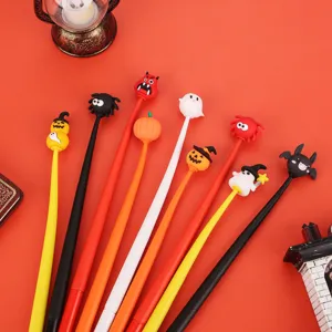 Set di penne gel di Halloween con simpatici motivi di fantasmi e zucche per articoli di cancelleria.