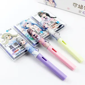 Cute creative girl fountain pen direct liquid replaceable ink sac student stationery set