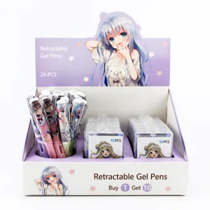 Cute anime girl design fountain pen with replaceable ink sacs, smooth writing student stationery.