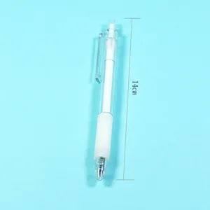 Gedetailleerd overzicht van transparante eeuwige potlood met 14cm maataanduiding.