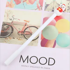 Cute Christmas snowman gel pen detail, white body with lovely doll topper for smooth writing.