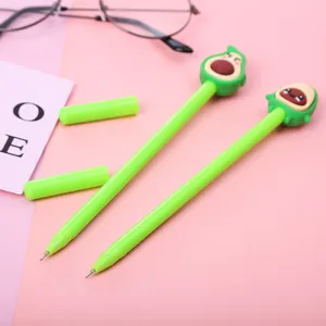 Cute avocado gel pen creative green student stationery cute fruit black ink pen details