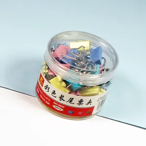 Colorful binder clips 19mm barrel packed office stationery test paper clips 40pcs set