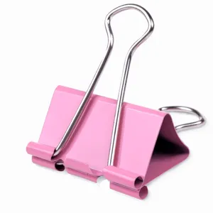 Pink metal binder clips small size 19mm cute office stationery paper clamps for school and desk use