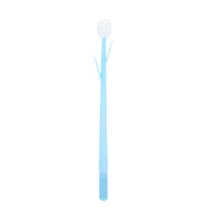 Cute blue tulip gel pen with soft rubber shell, sweet style stationery for students.