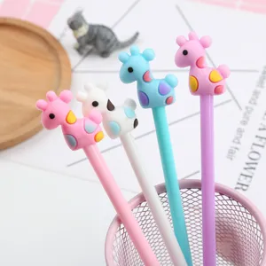 Penna gel giraffa simpatici cartoni animati dettaglio, penne con animali per scrittura.