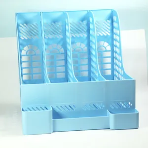 Organizer per documenti da scrivania in plastica con scomparti per ufficio casa.