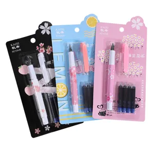 School vulpen set met inktpatronen, schattig bloesem ontwerp, 3 kleuren beschikbaar.