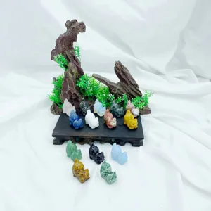 3cm Natural Crystal Cat Figurine Hand Carved Gemstone Lying Cat Statue For Home Office Decor Healing Stone Animal Ornament Gift