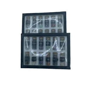 Natural crystal chip wish bottles set mineral specimen healing stones collection gift box.