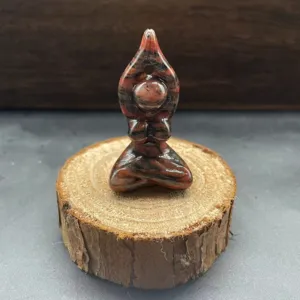 Natural stone carved yoga woman figurine meditation pose home decor crystal ornament craft