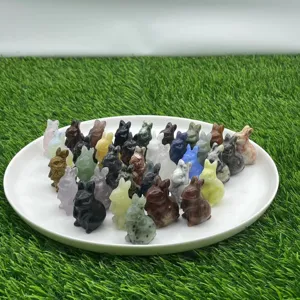 3cm Natuursteen Kleine Eekhoorn Kristal Beeldje Edelsteen Hanger Meerdere Materialen
