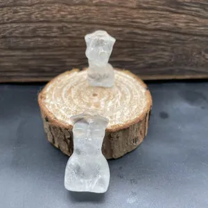Figurine de déesse en cristal naturel 30mm sculpture de torse féminin en pierre fine