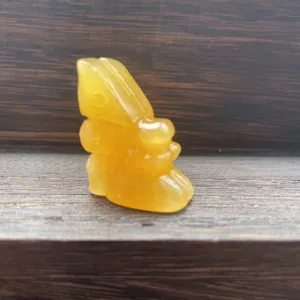Natural gemstone crystal flower fairy carving figurine detail view, 3cm healing stone