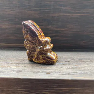 Natural semi-precious stone carved flower fairy crystal figurine detail view for home decor