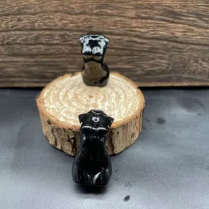 Sculpture de torse féminin en pierre naturelle cristal petit obsidienne déco détail