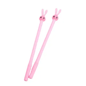 Creative cute bunny cartoon gel pen 0.5mm black ink cute pink writing stationery set
