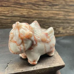 Natural semi-precious gemstone crystal carved winged unicorn figurine for home decor