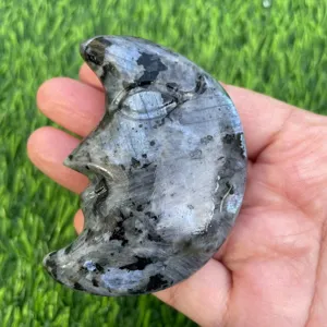 Pietra di luna in labradorite intagliata a mano cristallo di guarigione decorazione casa.