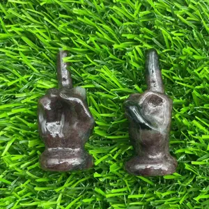 Statuetta dito medio in pietra naturale 5 cm decorazione da scrivania in cristallo