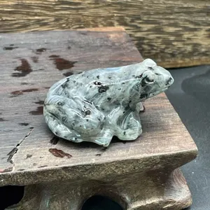 Figurine de grenouille en cristal sculptée en pierre naturelle, 4cm déco animalte mignon détail.