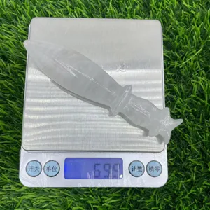 Pugnale in cristallo di quarzo di pietra preziosa naturale strumento curativo 12cm