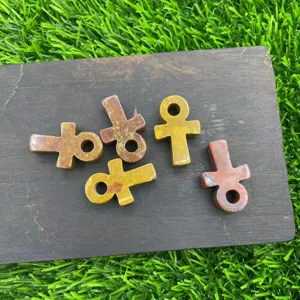 Colgante Ankh de piedra semipreciosa natural 3cm cristal curación gema dijes set 5 piezas