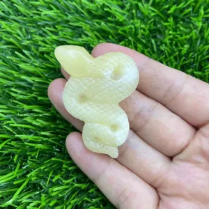 Figurine serpent en pierre naturelle sculptée statue miniature animal cristal 5cm