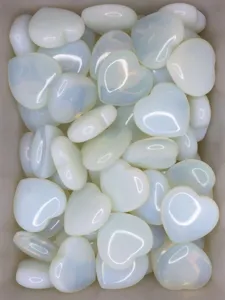 Opalite crystal heart bulk 3cm smooth polished pocket stone for healing decor gifts