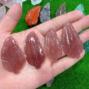 5cm naturkristall feder schnitzen heilung edelstein quarz taschenstein dekor großhandel