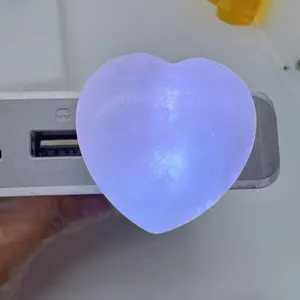 USB Herz Kristall Stein Nachtlicht Leuchtende Dekorative Lampe Detailansicht Zimmer