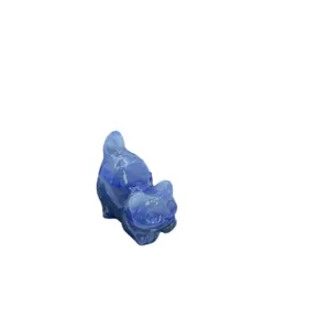 Natural stone crystal cat figurine 3cm gemstone carved tail up kitty crystal sculpture decor