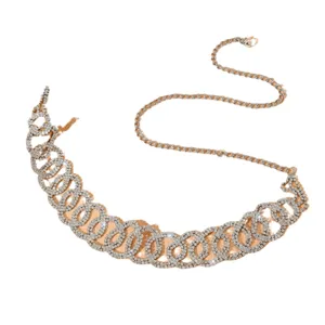 Cintura a Catena con Strass Luminosi Donna Stile Lusso Designer Vita Abito Accessorio Chic