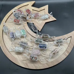 Assortiert Kristallstein Bonbon Flaschen Set Natur Edelstein Chips Schreibtisch Dekor