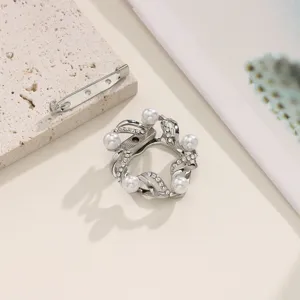 Zilver Strass Parel Sjaal Gesp Magnetische Broche Kleding Hoek Clip Accessoires