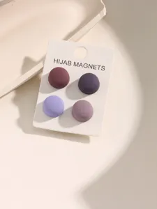 Kleurrijke hijab magneten set van vier ronde magnetische spelden voor dames mode