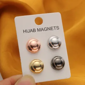 Runde magnetische Hijab Nadeln Set mit Displaykarte, starke Schal Clips in mehreren Farben.